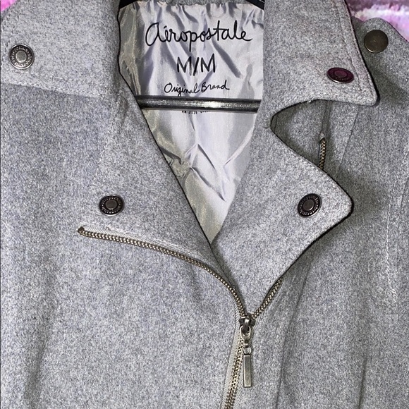 Aeropostale Women's Jacket Medium Gray Satin - Picture 7 of 7